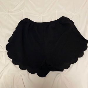 Black Scalloped Shorts